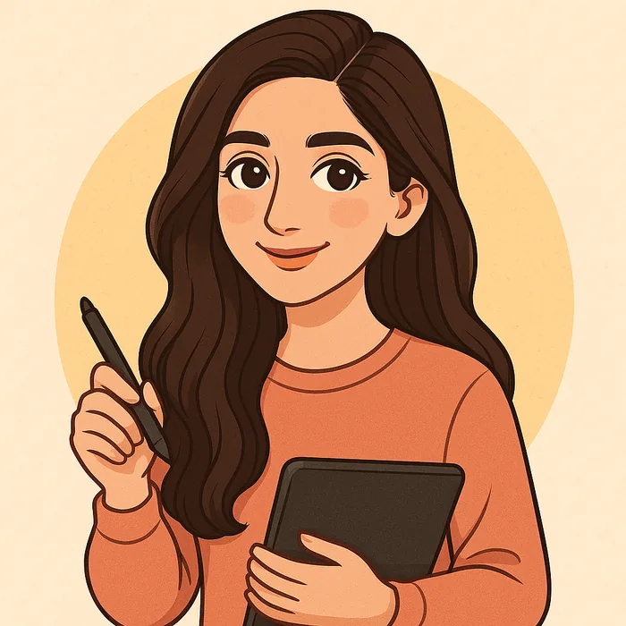 Illustrated portrait of Asma Jamali drawing